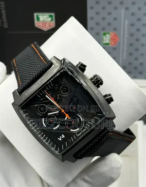 Original Tag Heuer Black Mechanical Faux Leather Strap Watch