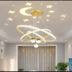 Modern Silica Led Strip Pendant Light Lustre Restaurant Roun