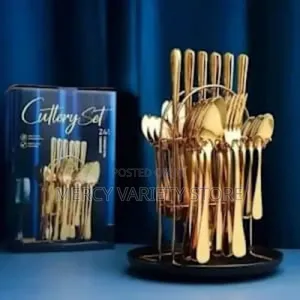 Gold Cutlery Set - 24pcs