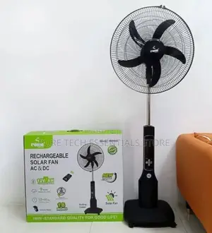 New Iwin 18" Rechargeble Solar Standing Fan Ac/Dc