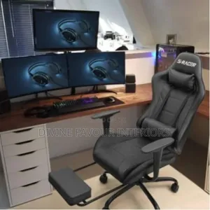 High Class Racing Game Leather Chair With Footrest