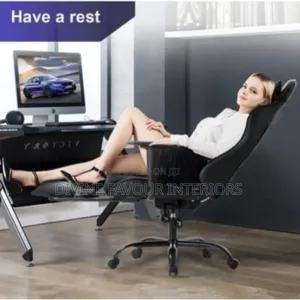 High Class Racing Game Leather Chair With Footrest