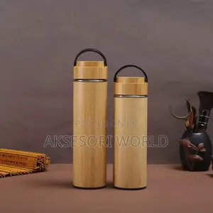 Full Wooden Flask Vacuum Bottle With Handle