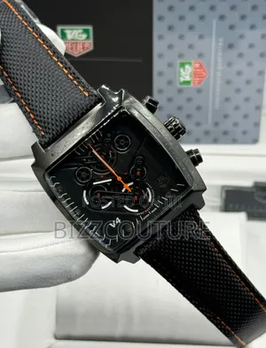 Original Tag Heuer Mechanical Black Dial Faux Leather Watch