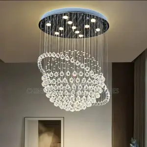 Spiral Suspension Lightings Crystal Stair Chandeliers