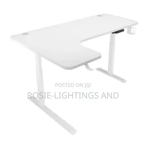 New Modern Lshaped Adjustable Electric Desk(White)
