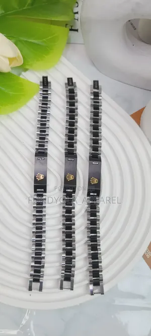 Black and Silver Rolex Hand Chain Bracelet