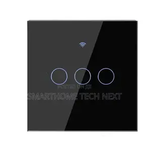 3 Gang Black Smart Wifi Light Switch – Tuya Compatible