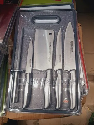 6pcs Quality Stainless Knife With Cutting Board