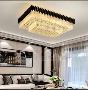  Crystal Ceiling Lamp Black Square Lighting Led Chandelier