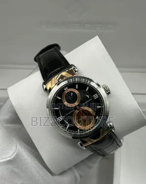 Original Hanboro Mechanical Black Genuine Leather Watch