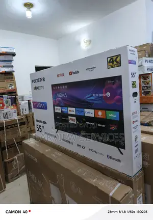 Polystar 55′′ Smart Android Tv Frameless, Hdr, Dual Hdmi