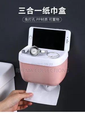 Punch Free Wall Mounted Tissue Holder for Bathroom/Kitchen