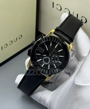 Original Gucci Black Genuine Leather Strap Watch
