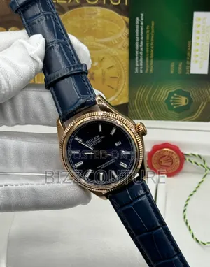 Original Rolex Blue Genuine Leather Strap Watch