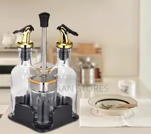 4-in-1 Oil Spice Glass Cruet Set With Golden Nozzles