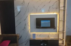Fluted Wall Tv Console Unit With Led Light