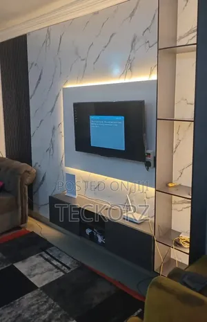 Fluted Wall Tv Console Unit With Led Light
