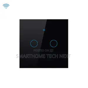 2 Gang Black Smart Wifi Light Switch – Tuya
