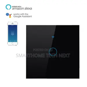 1 Gang Black Smart Wifi Light Switch – Tuya