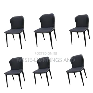 Modern Leather Dining Chairn - Full Black ( by 6 Pieces)