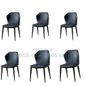 Modern Leather Dining Chair - Dark Blue ( by 6 Chairs)