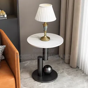 Modern Black White Living Room Marble Side Stool