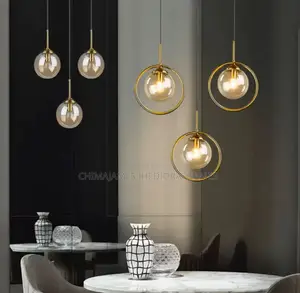 Transparent Amber Smoky Gray Glass Ball Pendant Lights Magic