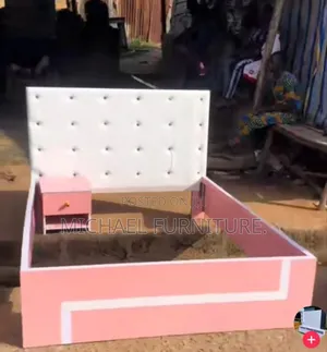 Bed Frame (Pink and White )
