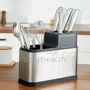 Stainless Steel Cutlery Drainer With Knife Rack