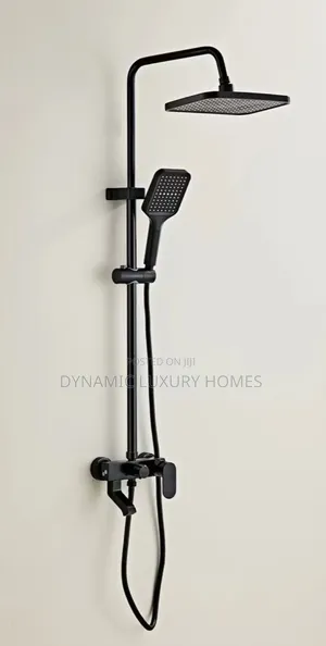 Matte Black Standing Shower Mixer, Hot and Cold