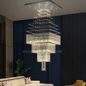 7ft Long Crystal Rain Drop Chandelier Light