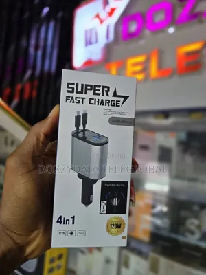 4 in 1 Retractable 120w Car Charger