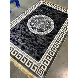 Turkish Morden Arabian Retro Black/Grey Center Rug