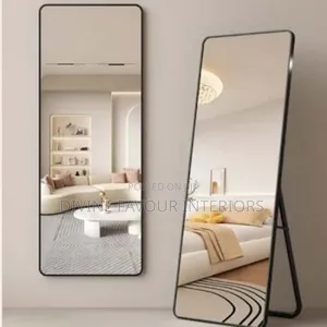 Full Length Wall/ Standing Mirror - Black Frame
