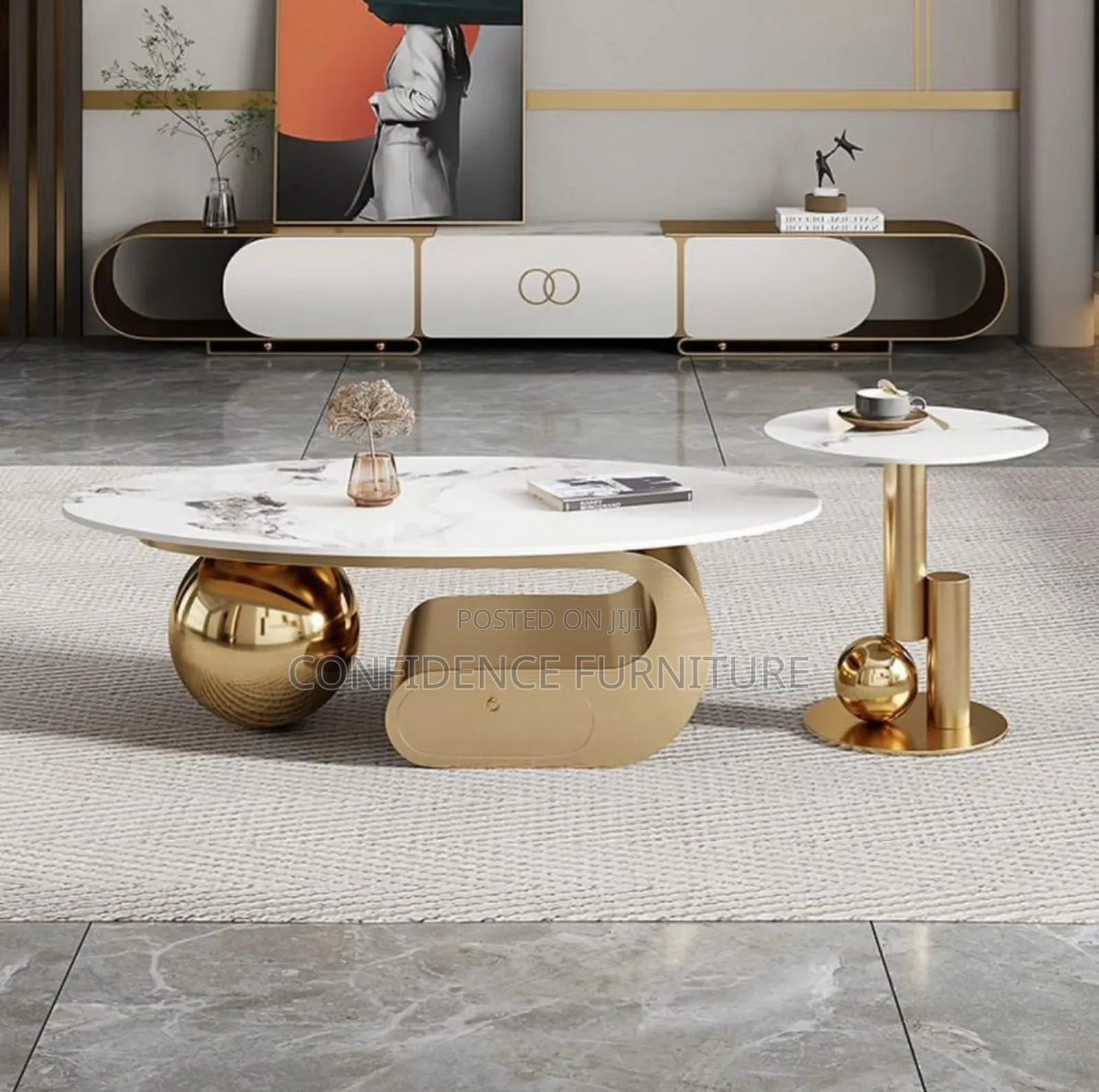 Quality Marble Centre Table And Side Stool