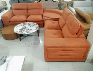 Classic Corner Sofa Chair With 2in1 Marble Center Table.
