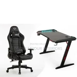 Furgle Gaming Ergonomic Chair With Gamer Table - Black