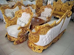 Set of Egyptian Sofa Chair by 10, With Table and 2 Stools.