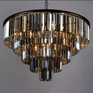Jmmxiuz Modern Crystal Chandelier Elegant Crystal Smoky