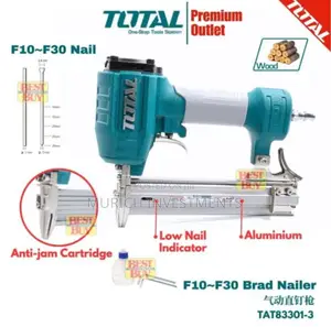 Total Brad Nailer Air Nail Gun 10mm - 30mm Tat83301-3