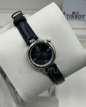 Original Tissot Black Genuine Leather Strap Watch in Store
