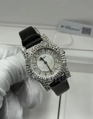 Original Chopard Black Genuine Leather Strap Watch