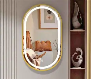 Gold Frame Led Mirror (Rectangle)