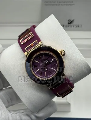 Original Swarovski Purple Rubber Strap Watch in Store