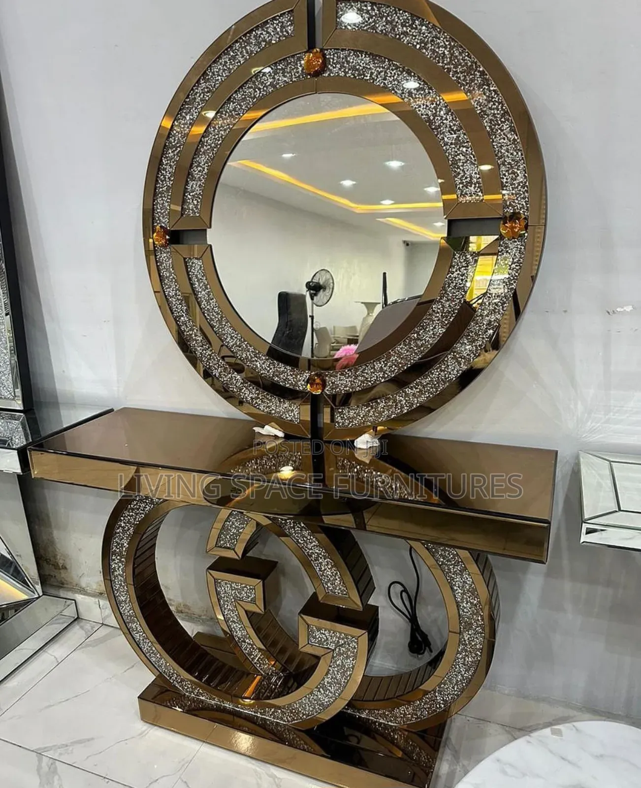Designed Console Mirror and Table Set