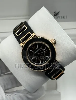 Original Swarovski Black Rubber Strap Watch in Store