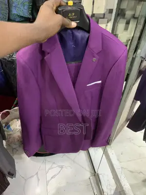 Men's Quality 3pis Suit Purple Color