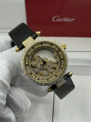 Original Cartier Black Genuine Leather Strap Watch