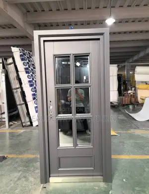 High Quality 3ft by 7ft Gray French Glass Door.(64f6l)